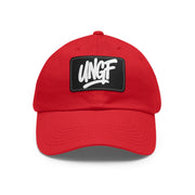 UG VIBES – Gorra negra de papá con parche de cuero UNGF