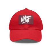 UG VIBES – Gorra negra de papá con parche de cuero UNGF