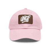 UG VIBES – Gorra negra de papá con parche de cuero UNGF