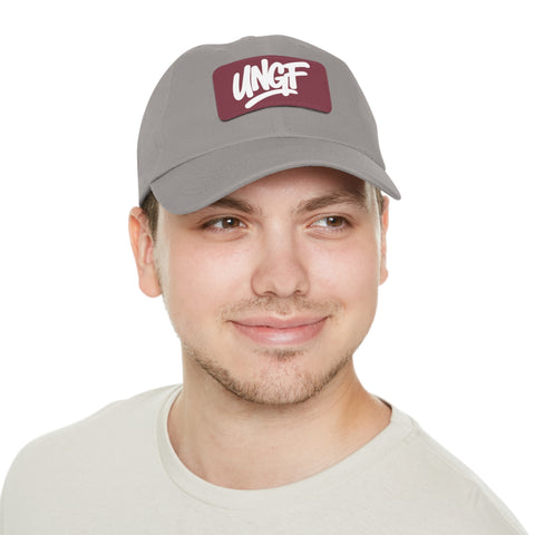 UG VIBES – Gorra negra de papá con parche de cuero UNGF
