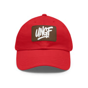 UG VIBES – Gorra negra de papá con parche de cuero UNGF