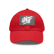 UG VIBES – Gorra negra de papá con parche de cuero UNGF