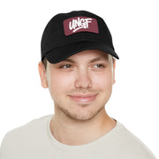 UG VIBES – Gorra negra de papá con parche de cuero UNGF