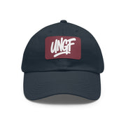 UG VIBES – Gorra negra de papá con parche de cuero UNGF