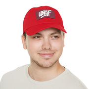 UG VIBES – Gorra negra de papá con parche de cuero UNGF