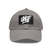 UG VIBES – Gorra negra de papá con parche de cuero UNGF