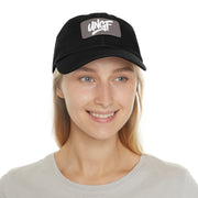UG VIBES – Gorra negra de papá con parche de cuero UNGF