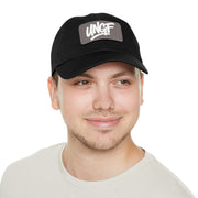 UG VIBES – Gorra negra de papá con parche de cuero UNGF
