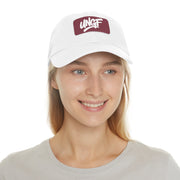 UG VIBES – Gorra negra de papá con parche de cuero UNGF