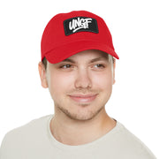 UG VIBES – Gorra negra de papá con parche de cuero UNGF