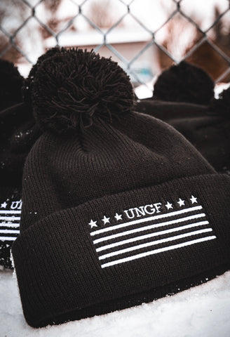 New Era Stripes Pompom Beanie 