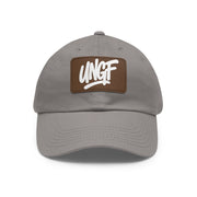 UG VIBES – Gorra negra de papá con parche de cuero UNGF