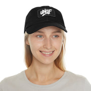 UG VIBES – Gorra negra de papá con parche de cuero UNGF