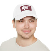 UG VIBES – Gorra negra de papá con parche de cuero UNGF